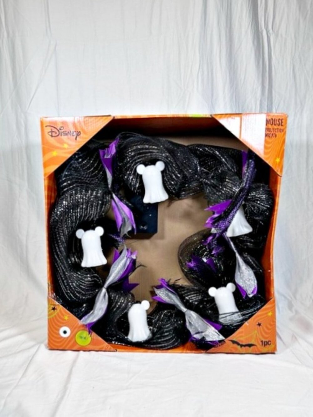 Gemmy Disney Mickey Mouse Halloween Ghost Emoteglo Projection Musical Wreath